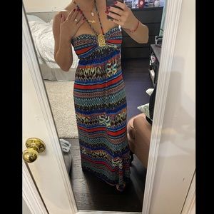 Multicolored boho maxi dress